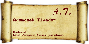 Adamcsek Tivadar névjegykártya