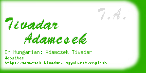 tivadar adamcsek business card